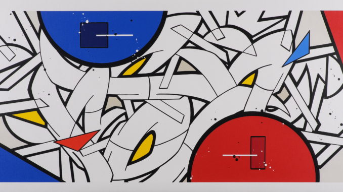 Michel Pietsch – „Primary Styles 4“ 2021, Acryl auf Leinwand, 80 x 160 cm, Preis: 3.500 EUR