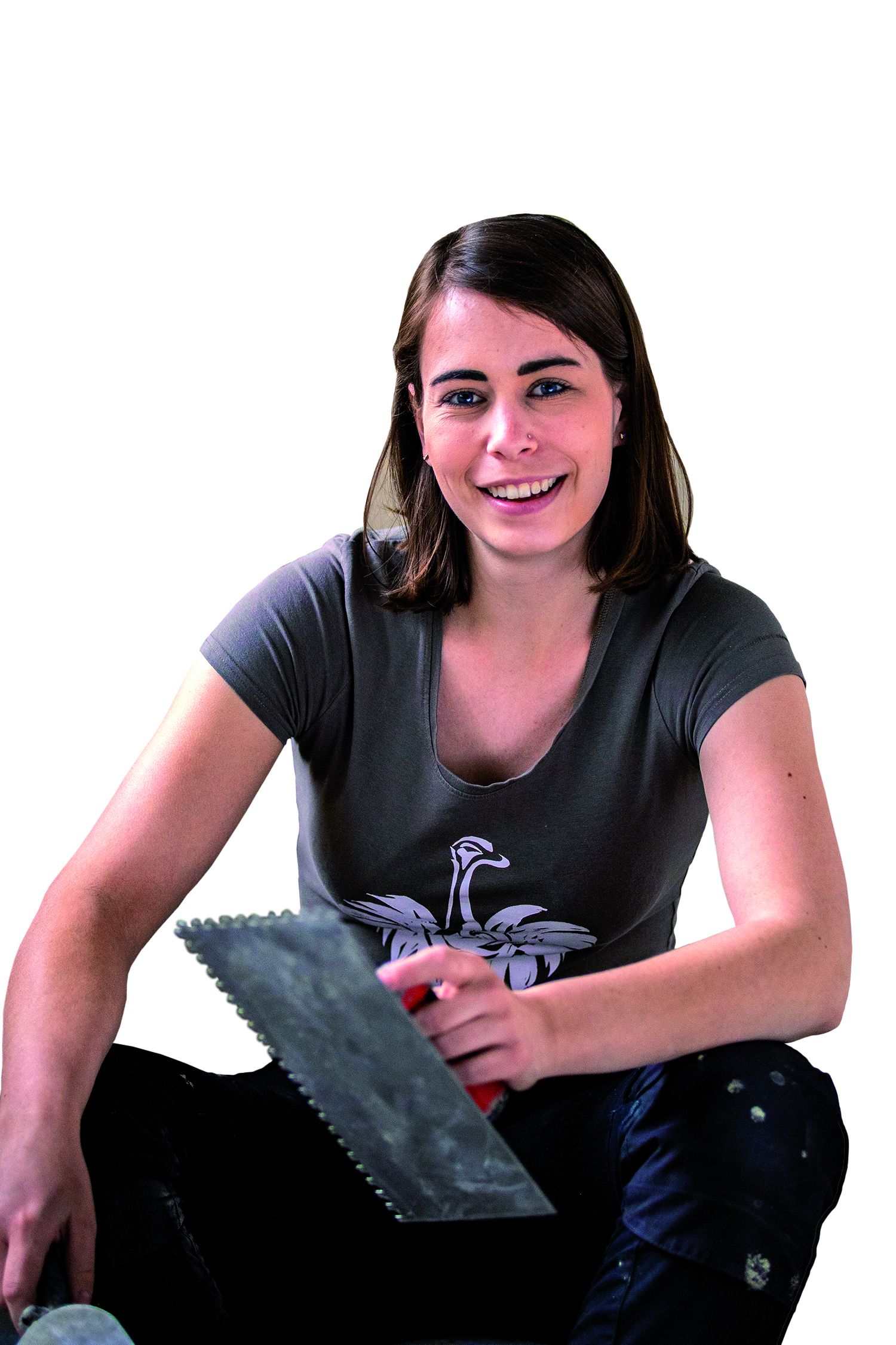 Fliesenlegerin Anne Heidrich. Foto: Zentralverband des Deutschen Handwerks