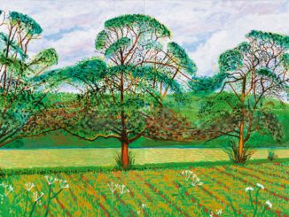 David Hockney, Three Trees near Thixendale, Spring, 2008, Öl auf acht Leinwänden, Sammlung Würth 12500, Foto: David Hockney